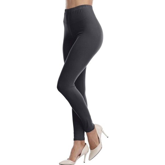 VOGUEMAX Womens Ankle Length Leggings Buttery Soft High Waisted Stretch S/M Grey - Picture 2 of 5